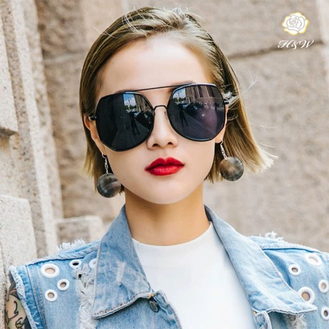 Fashion oversized frame retro sunglasses