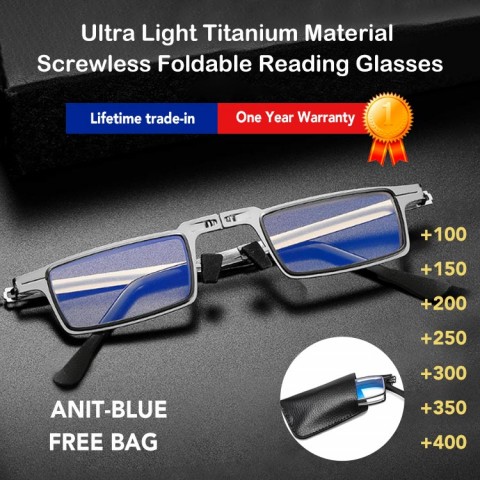 2022 Hot Sale Ultra Light Titanium Screwless Foldable Reading Glasses