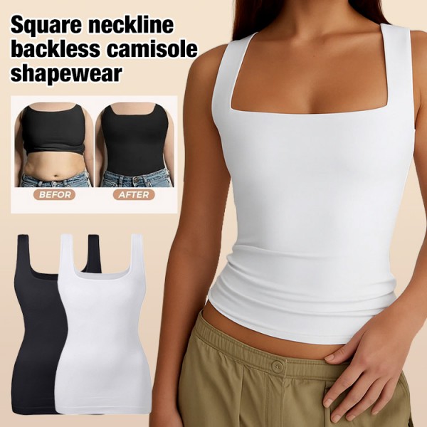 Square neckline backless camisole shapew..