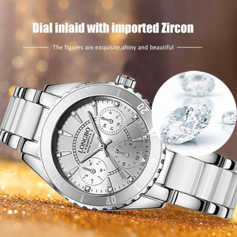 Ceramic steel band watch waterproof luminous ladies quartz watch