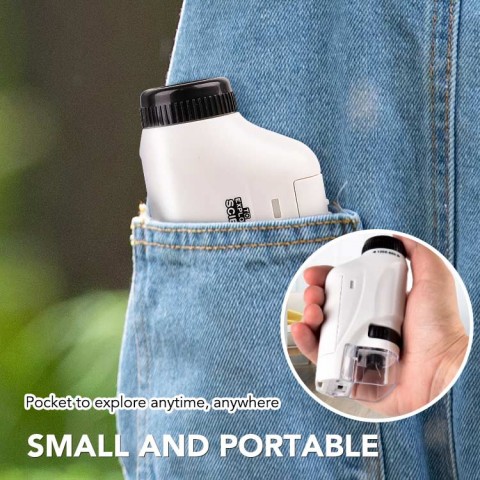 Kid Portable Pocket Microscope With Adjustable Zoom 60-120x