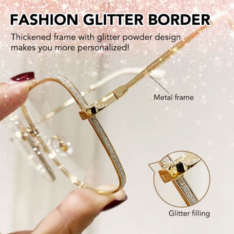 Glitter frame myopia glasses