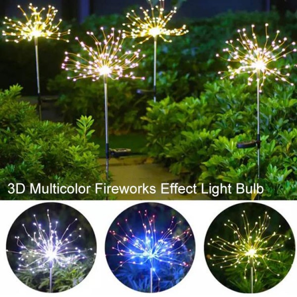 Solar Firework Light Starry Outdoor Courtyard Garden Decoration Waterproof Dandelion Lawn String Light