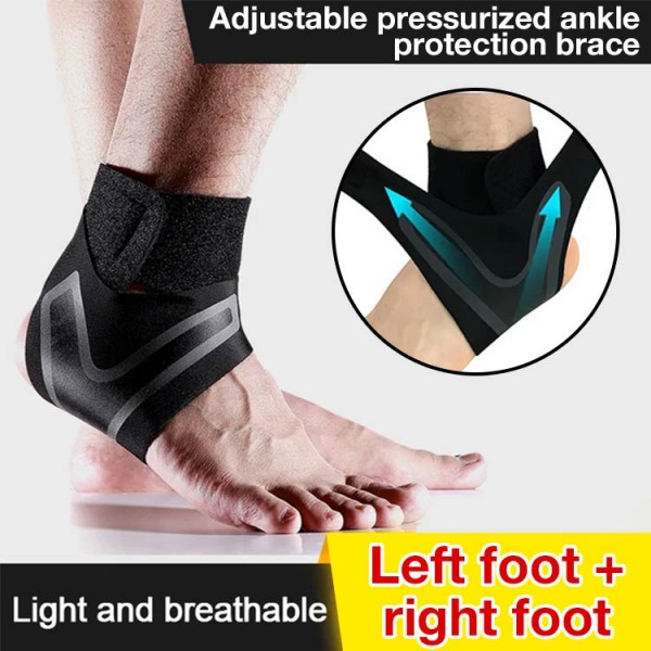 Adjustable pressurized ankle protection brace