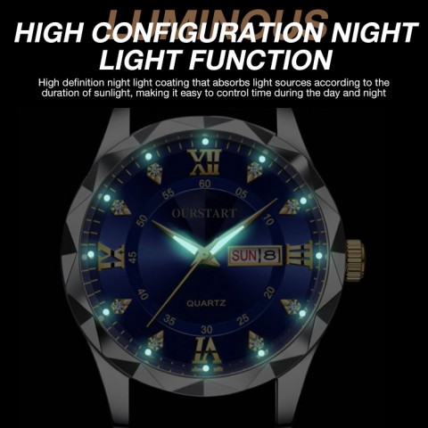 Luminous Diamond Faceted Watch