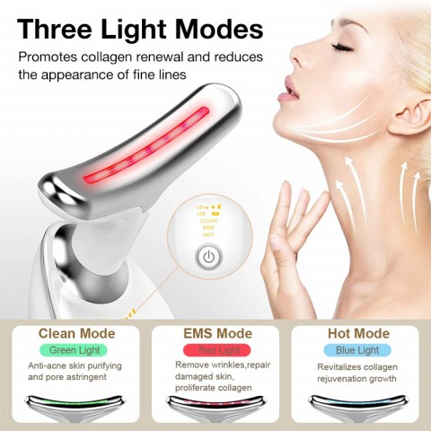 Anti-wrinkle and skin lifting neck and face massager