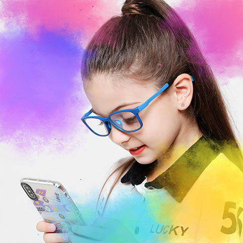 Unicorn color series children anti-blue light glasses