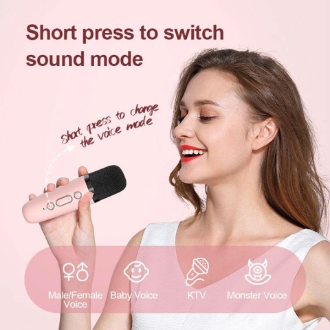 Mini wireless karaoke microphone set