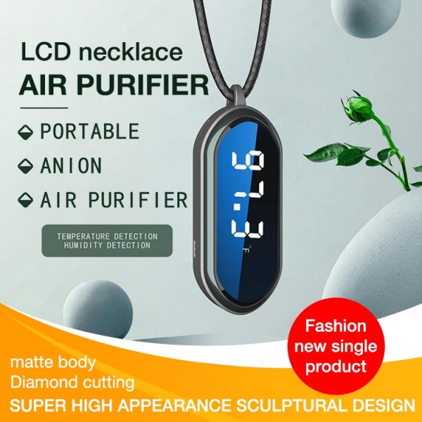 LCD necklace air purifier