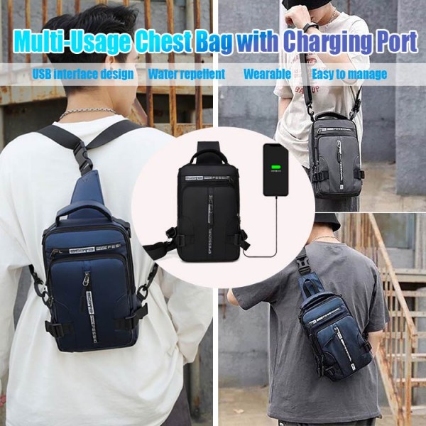 Multi-Usage Chest Bag with Charging Port