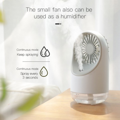 Multifunctional humidifying fan USB mini spray fan with LED night light