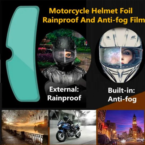 Helmet rainproof and anti-fog film