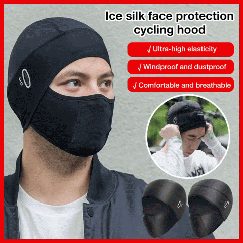 Ice silk face protection cycling hood