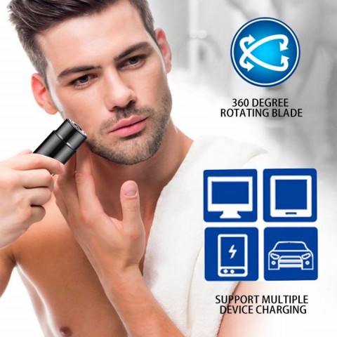 Mini Portable Electric Shaver-Shaver body and two shaver heads