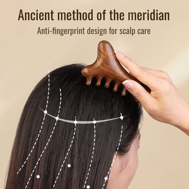 9.9 Mega Sale- Head Eye Scalp Unblocking Meridian Massage Comb 4in1- Japanese imported technology-FDA Certification-Clear the meridians - Relieve head and eye fatigue - Ergonomic design - Natural materials