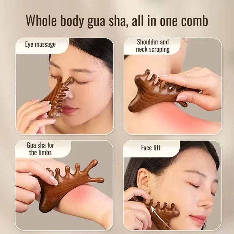 9.9 Mega Sale- Head Eye Scalp Unblocking Meridian Massage Comb 4in1- Japanese imported technology-FDA Certification-Clear the meridians - Relieve head and eye fatigue - Ergonomic design - Natural materials